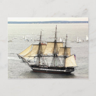 US ship Constitution at a parade of sail Postcard