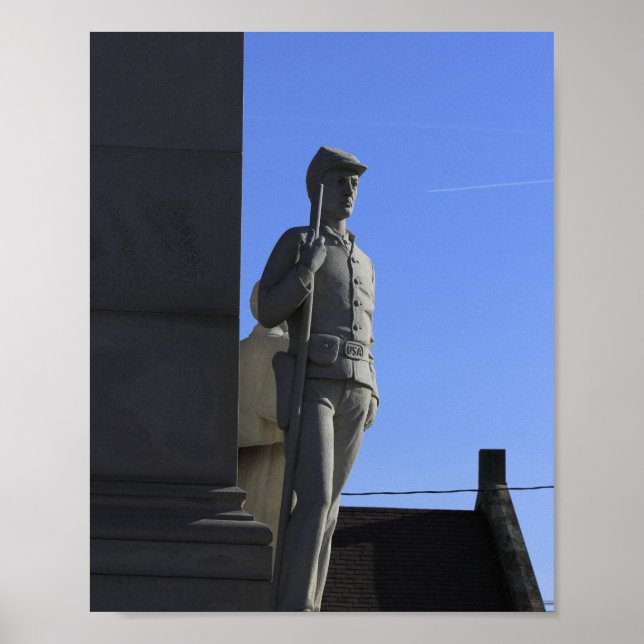 US Soldier Statue Wood Poster (Front)
