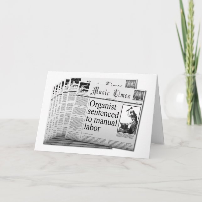 (US sp.) Funny Christmas card for busy  organists (Front)