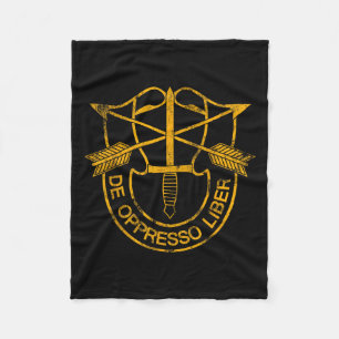 Us Special Forces Veteran Logo Patriotic - De Oppr Fleece Blanket
