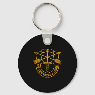 Us Special Forces Veteran Logo Patriotic - De Oppr Key Ring