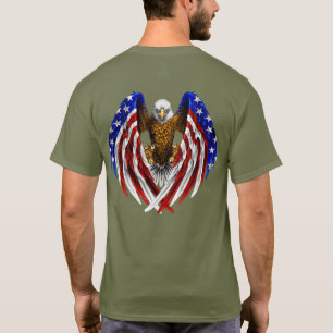 US Spyder Ryders - Eagle Flag Logo Back T-Shirt