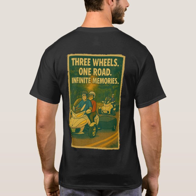US Spyder Ryders - Postcard Wheels Road Memories T-Shirt (Back)