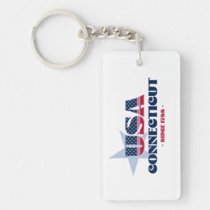 US State Connecticut Monogram Acrylic Keychain