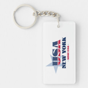 US State New York Monogram Acrylic Keychain