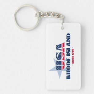US State Rhode Island Monogram Acrylic Keychain