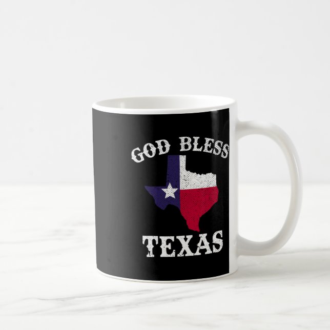 Us State Texas Flag Texan God Bless Texas  Coffee Mug (Right)