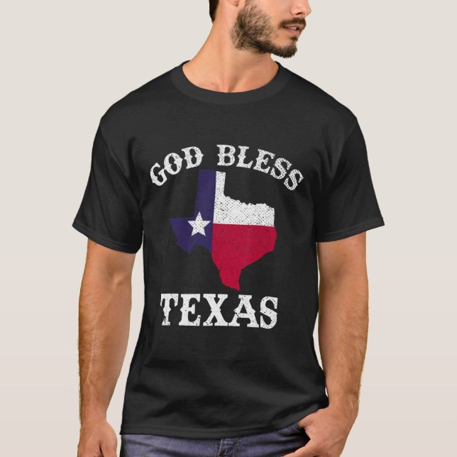 Us State Texas Flag Texan God Bless Texas  T-Shirt (Front)