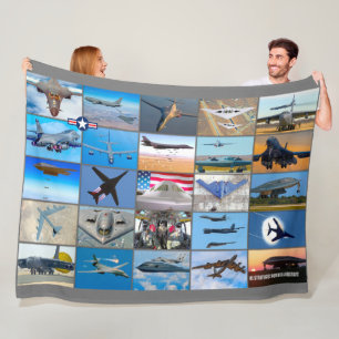 US STRATEGIC BOMBER AIRCRAFT “MONTAGE” FLEECE BLANKET