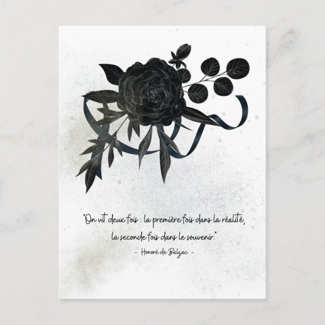 US | Sympathy Card – Black Rose (Front)