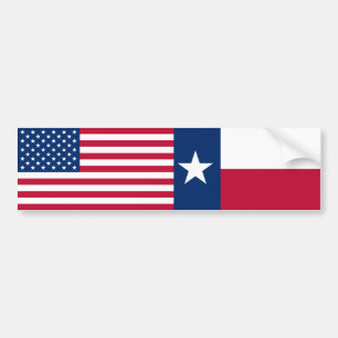 US & Texas Flags Bumper Sticker