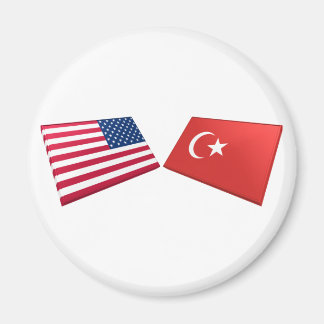 US & Turkey Flags Magnet