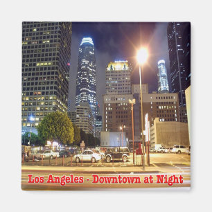 US U.S.A. Los Angeles Downtown at Night Magnet