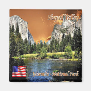 US U.S.A. National Park Yosemite - Shaped Valley Magnet
