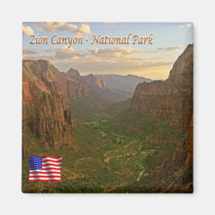 US U.S.A. National Park Zion Canyon - Panorama Magnet