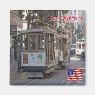 US U.S.A. - San Francisco - Alamo Square Cable Car Magnet