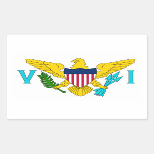 US/U.S. Virgin Islands. United States, USA, U.S.A. Rectangular Sticker