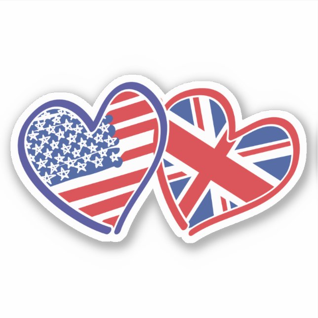 US UK Heart Flags (Front)