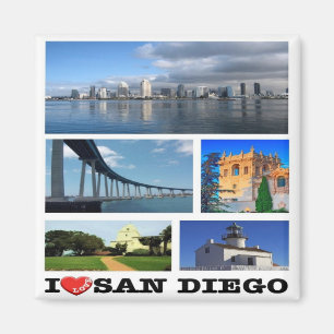 US - United States of America - San Diego - I Love Magnet