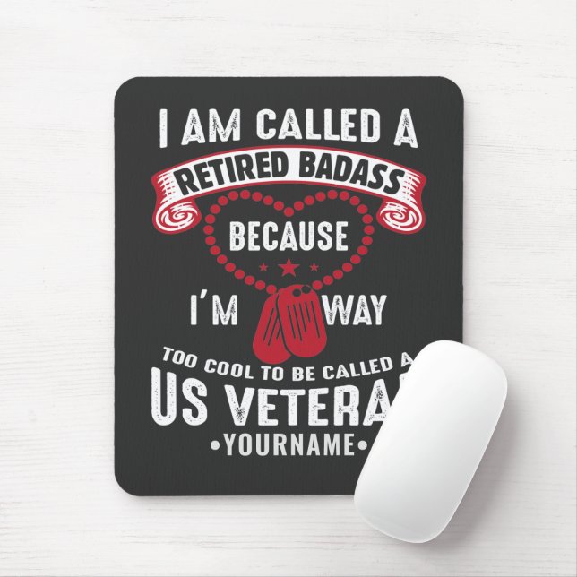 US Veteran Humour Retired Soldier Mouse Pad (With Mouse)