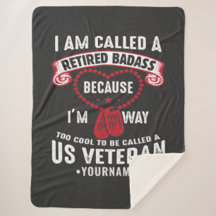 US Veteran Humour Retired Soldier Sherpa Blanket