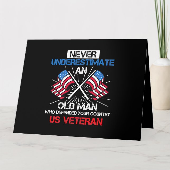 US Veteran Never Underestimate an Old man 159 Card (Front)