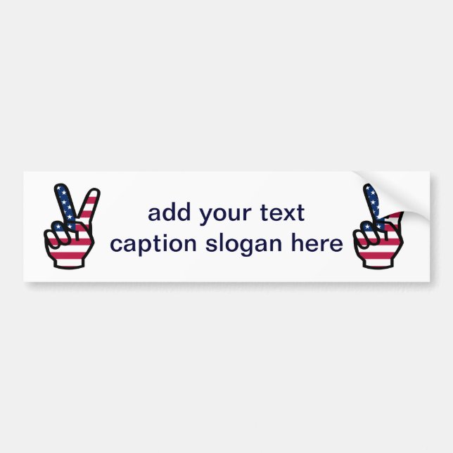 US Victory Sign Bumper Sticker (Front)