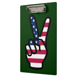 US Victory Sign Clipboard