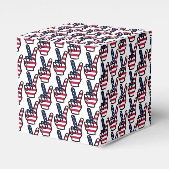 US Victory Sign Favour Box (Front Side)