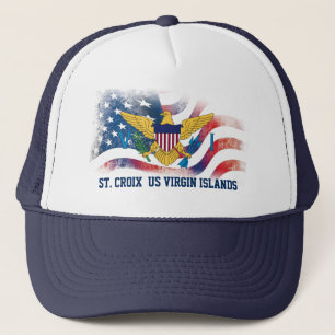 US Virgin Islands American Flags St. Croix Trucker Hat