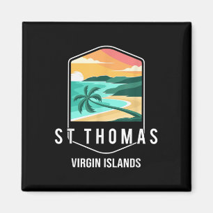 Us Virgin Islands Beach Sunset Palm Tree St Thomas Magnet