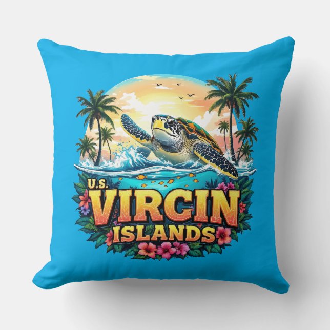 US Virgin Islands Caribbean Cushion (Front)