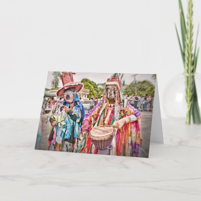 US Virgin Islands Colourful Masqueraders Caribbean Card (Front)