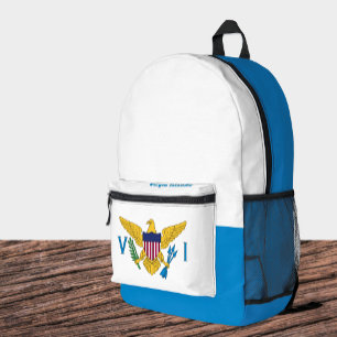 US Virgin Islands Flag Backpack, USA, VI Bag, Printed Backpack