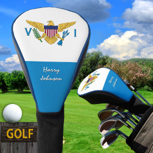 US Virgin Islands Flag, Golf Clubs, Monogrammed Golf Head Cover