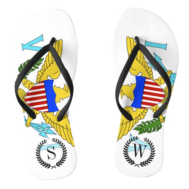 US Virgin Islands flag Jandals (Footbed)