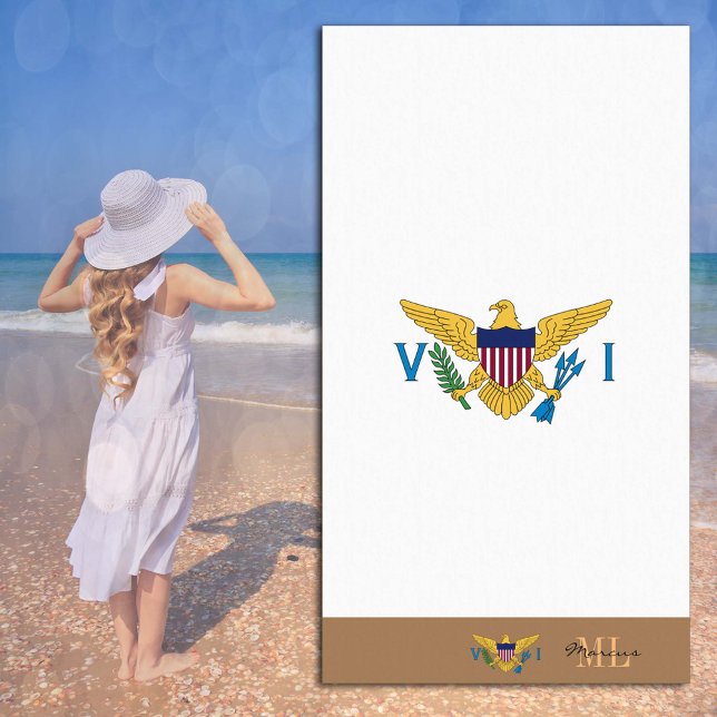US Virgin Islands flag & monogrammed / beach towel (Creator Uploaded)