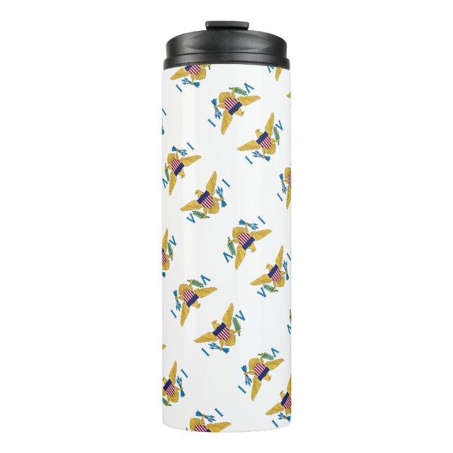 US Virgin Islands Flag Pattern USVI Thermal Tumbler (Front)