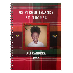 US Virgin Islands Flag Photo St. Thomas Madras   Notebook