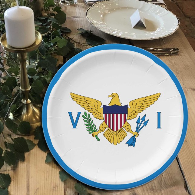 US Virgin Islands Flag plates, party, sports Paper Plate (Creator Uploaded)
