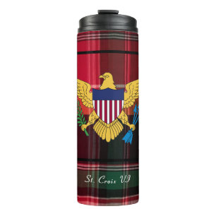 US Virgin Islands Flag St. Croix Madras Custom Thermal Tumbler