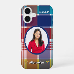 US Virgin Islands Flag St. Croix Madras Photo iPhone 16 Case