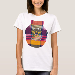 US Virgin Islands Flag St. Croix Madras Plaid T-Shirt