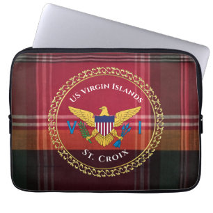 US Virgin Islands Flag St. Croix Madras USVI  Laptop Sleeve