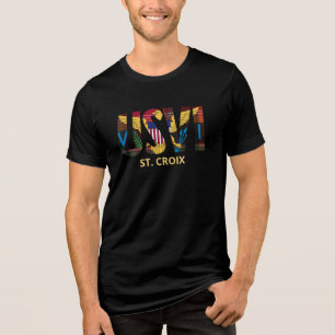 US Virgin Islands Flag St. Croix Madras USVI Tri-Blend Shirt