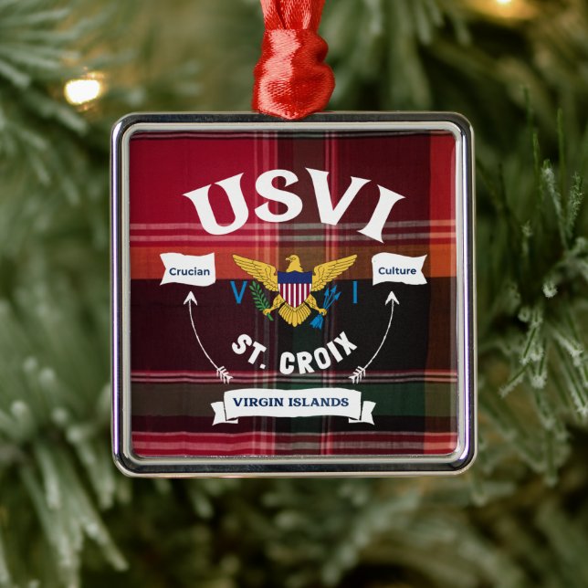 US Virgin Islands Flag St. Croix USVI Christmas  Metal Tree Decoration (Tree)