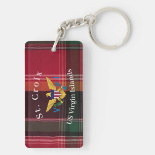US Virgin Islands Flag St. Croix USVI Madras Key Ring