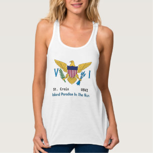 US Virgin Islands Flag St. Croix USVI Personalize Singlet