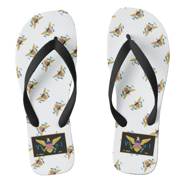 US Virgin Islands Flag St. Croix USVI Tropical  Jandals (Footbed)