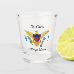 US Virgin Islands Flag St. Croix USVI Tropical Shot Glass